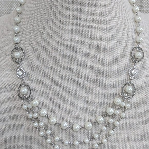 Judith Jack Sterling Silver Pearl Necklace - Picture 7 of 11